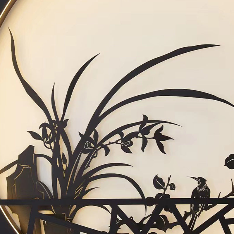 Round Iron Acrylic Garden Outdoor Light