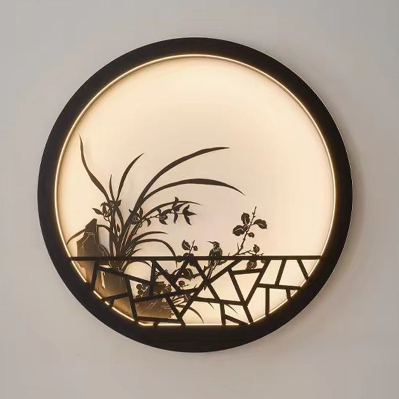 Round Iron Acrylic Garden Outdoor Light