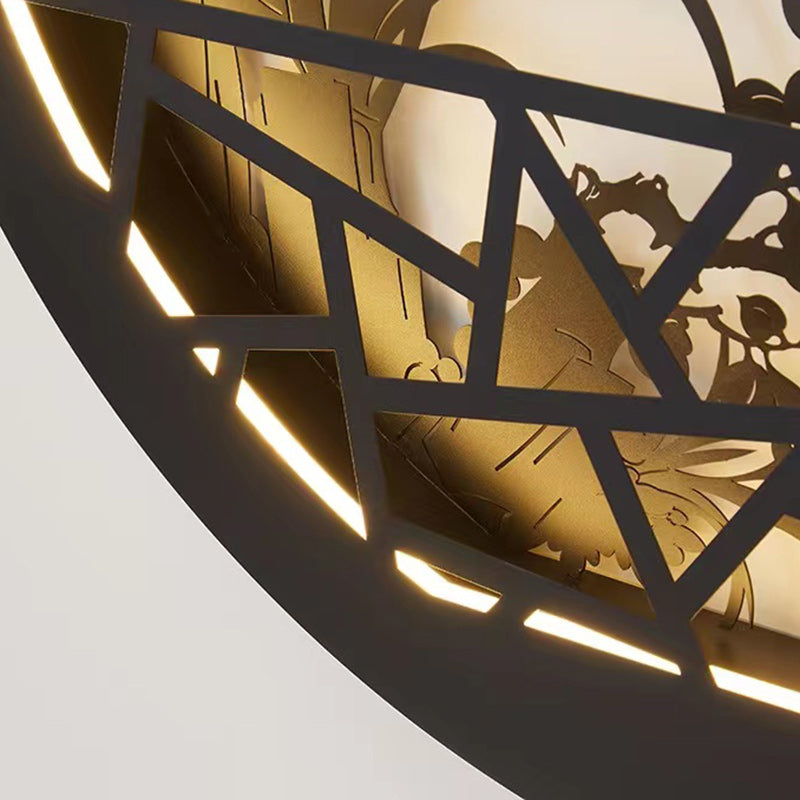 Round Iron Acrylic Garden Outdoor Light