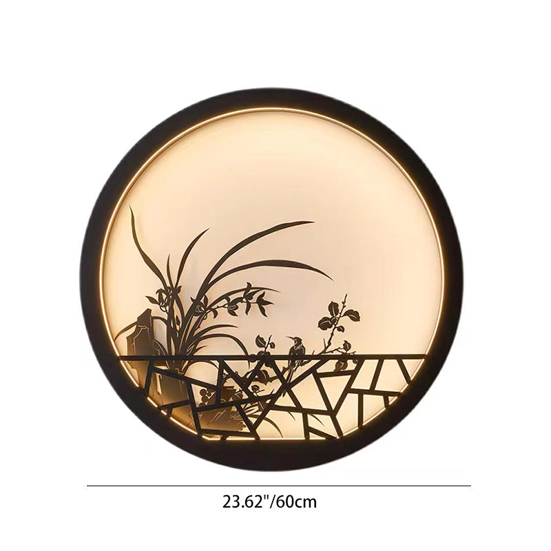 Round Iron Acrylic Garden Outdoor Light