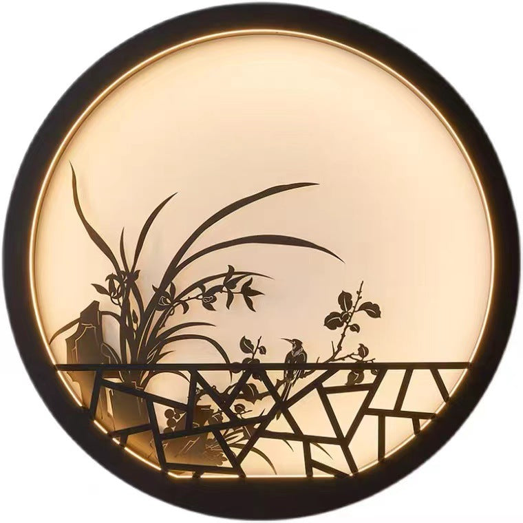 Round Iron Acrylic Garden Outdoor Light