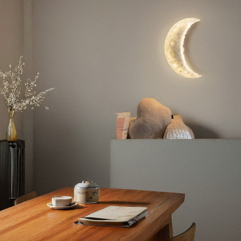 Moon Iron Plastic Living Wall Lamp