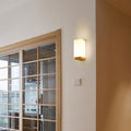 Rectangular Wood Glass Living Wall Lamp