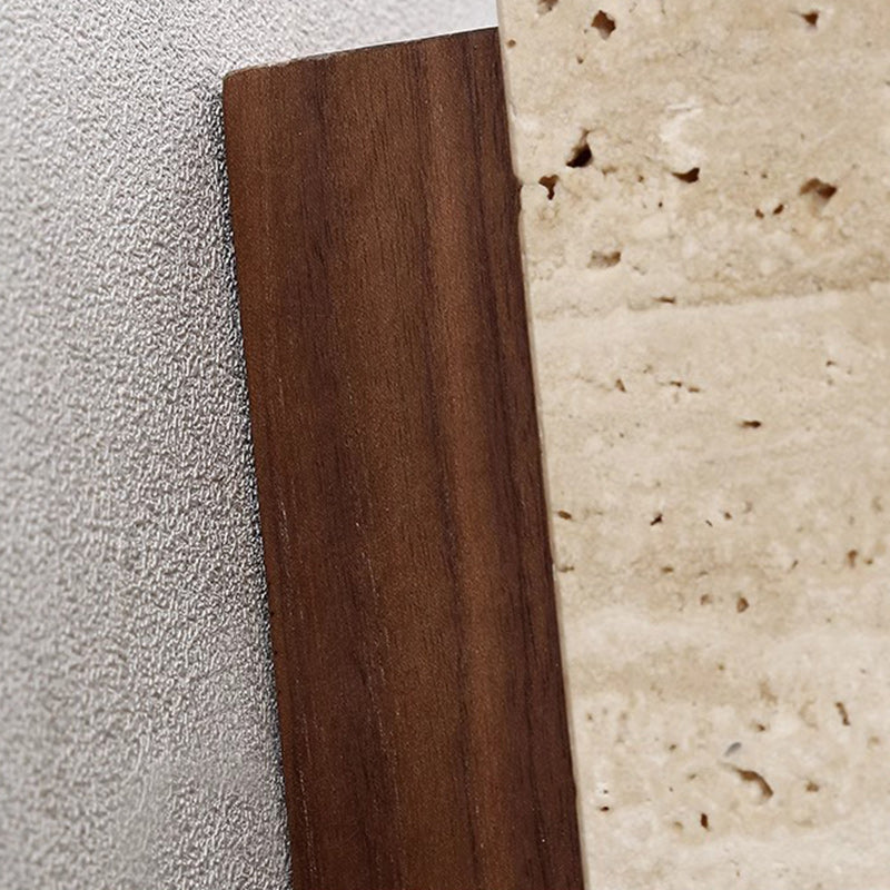 Rectangular Column Wood Stone Wall Lamp