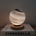 Globe Wood Glass Living Table Lamp