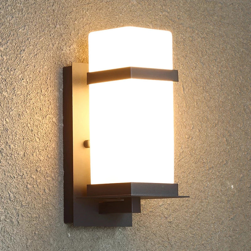 Rectangular Iron Glass Garden Outdoor Light