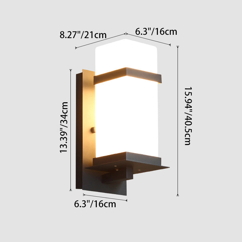 Rectangular Iron Glass Garden Outdoor Light