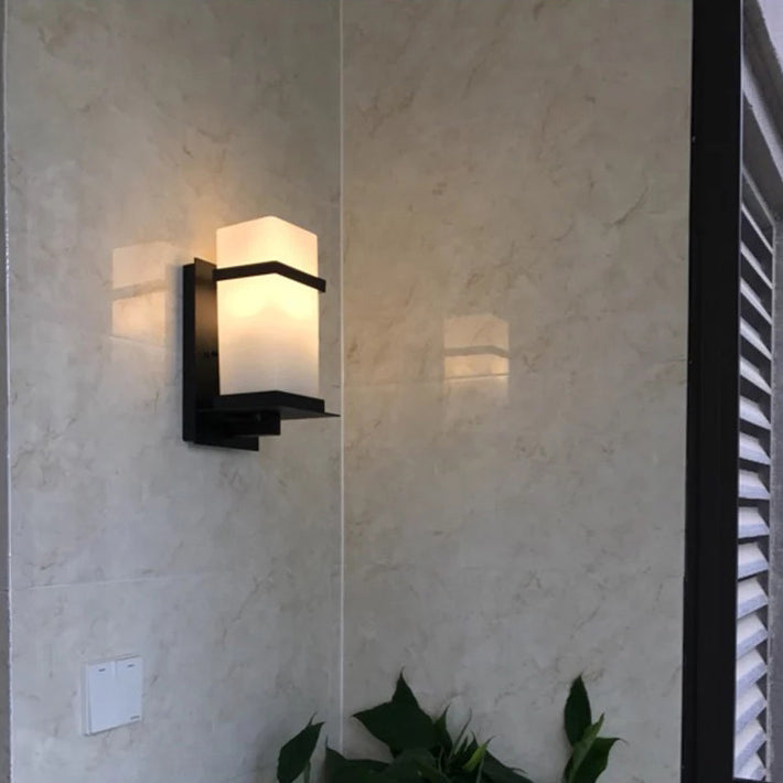 Rectangular Iron Glass Garden Outdoor Light