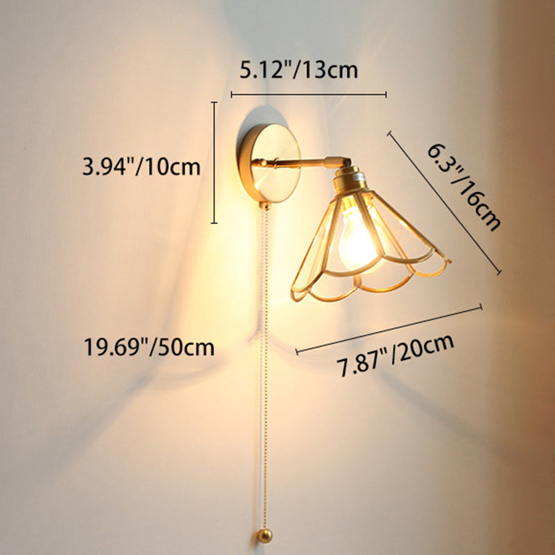 Hexagonal Copper Glass Living Wall Lamp