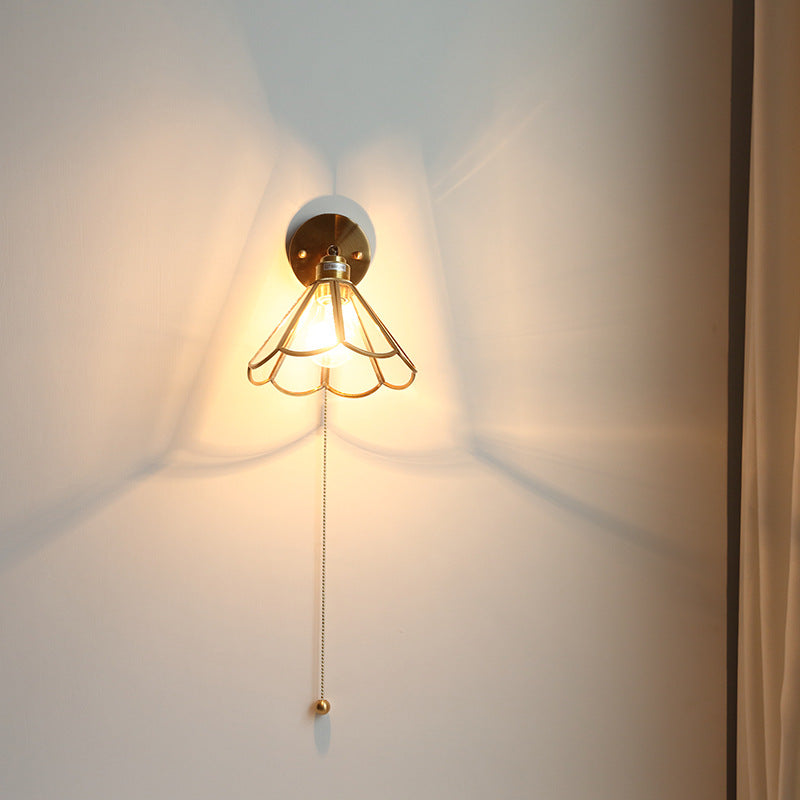 Hexagonal Copper Glass Living Wall Lamp