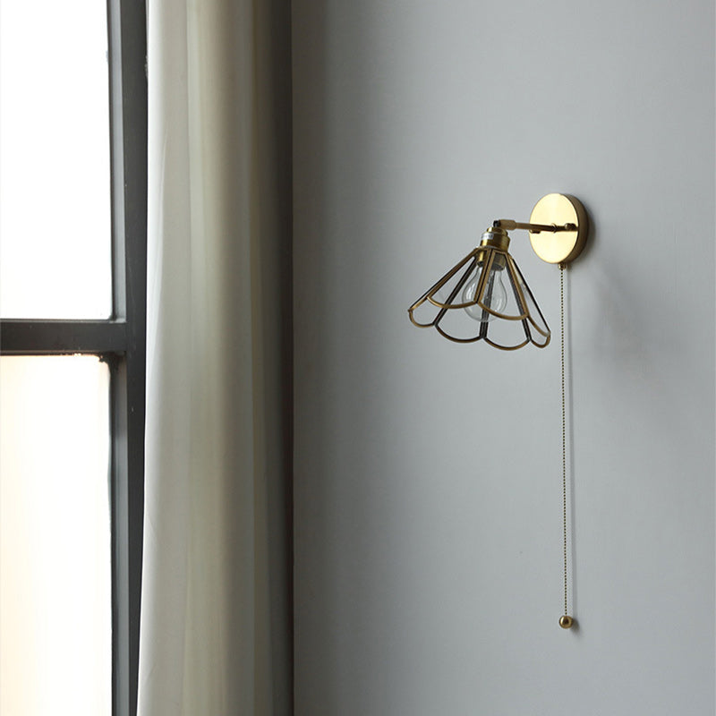 Hexagonal Copper Glass Living Wall Lamp