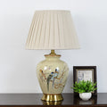 Drum Ceramic Fabric Living Table Lamp