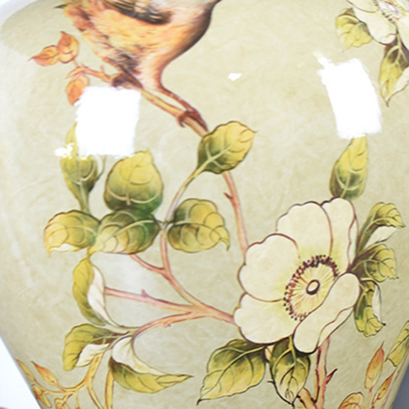 Drum Ceramic Fabric Living Table Lamp