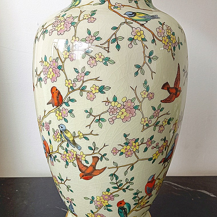 Drum Ceramic Fabric Bedroom Table Lamp