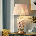 Drum Ceramic Fabric Bedroom Table Lamp