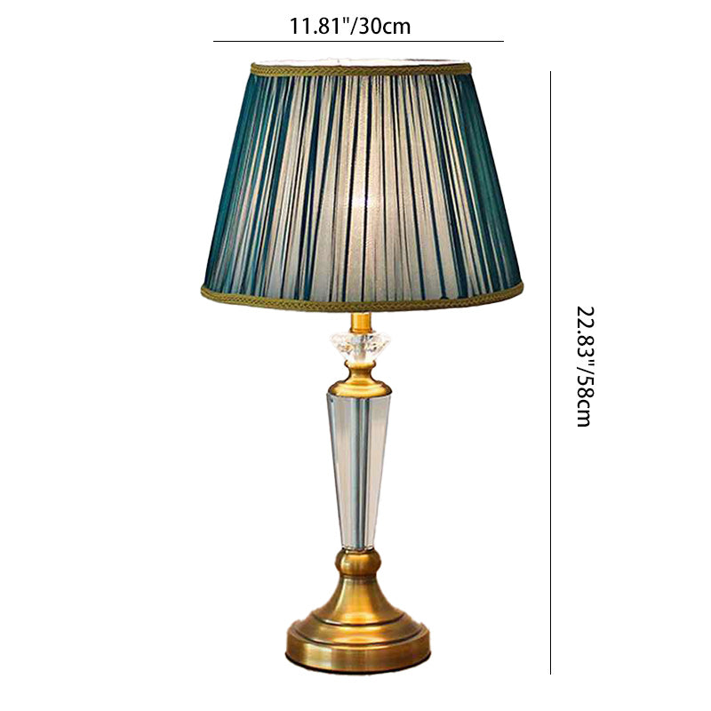 Drum Iron Crystal Fabric Table Lamp