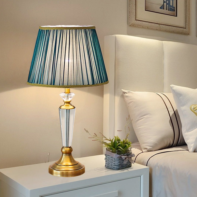 Drum Iron Crystal Fabric Table Lamp