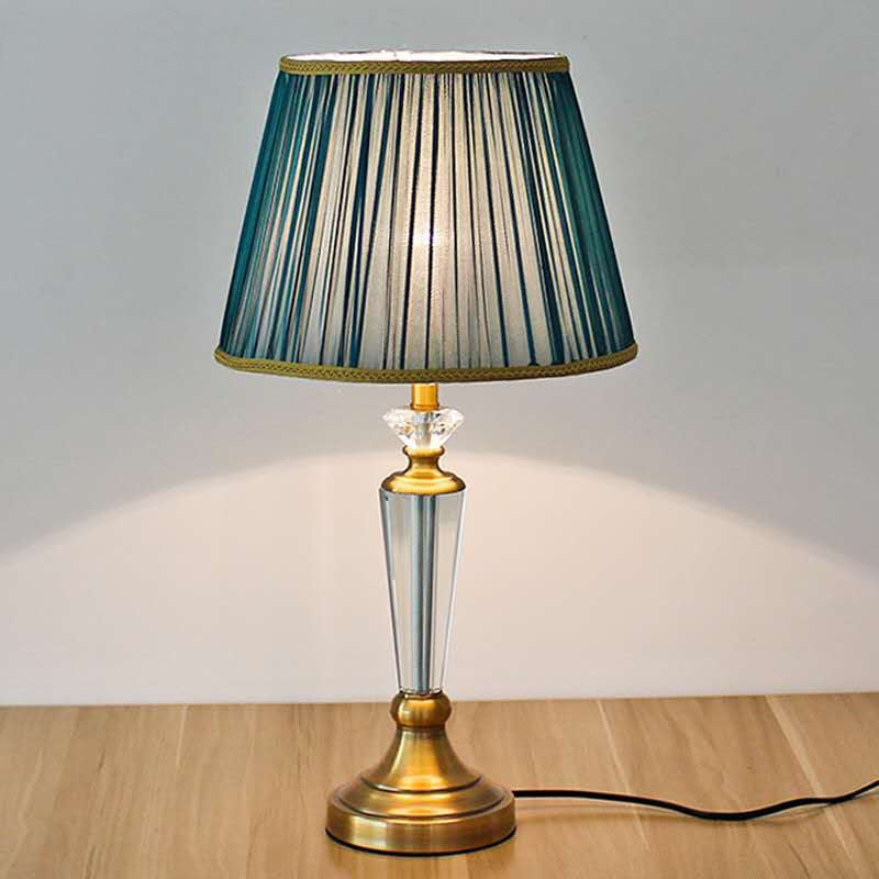 Drum Iron Crystal Fabric Table Lamp