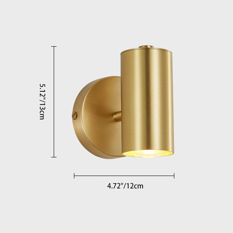 Cylinder Copper Living Room Wall Lamp