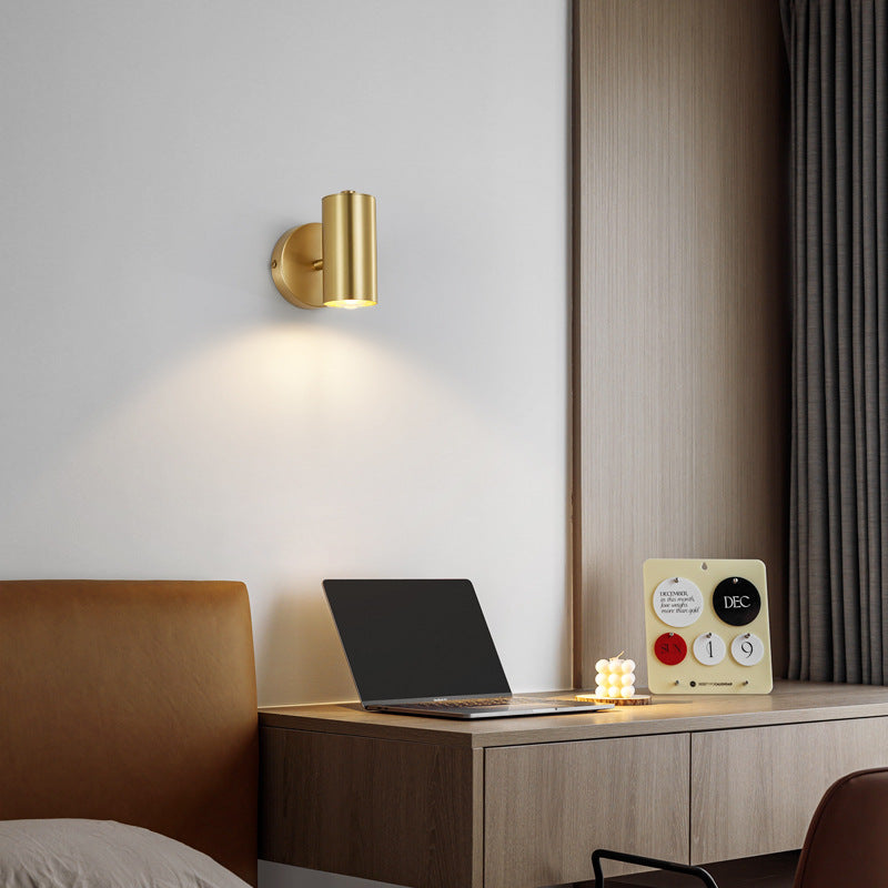 Cylinder Copper Living Room Wall Lamp