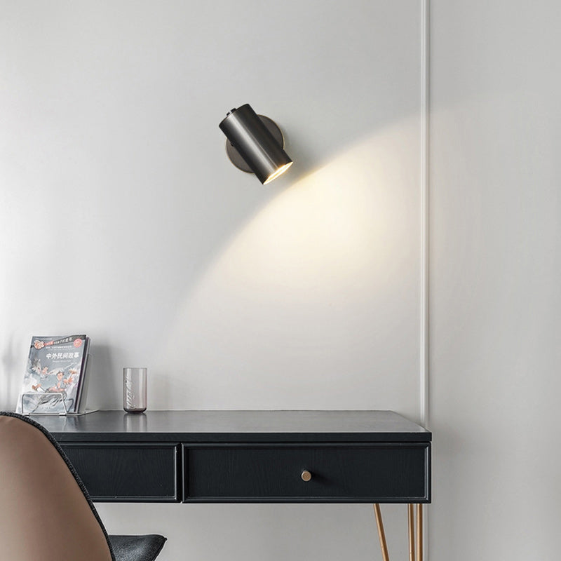 Cylinder Copper Living Room Wall Lamp