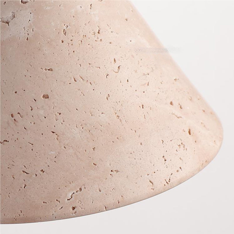 Cone Wood Stone Living Wall Lamp