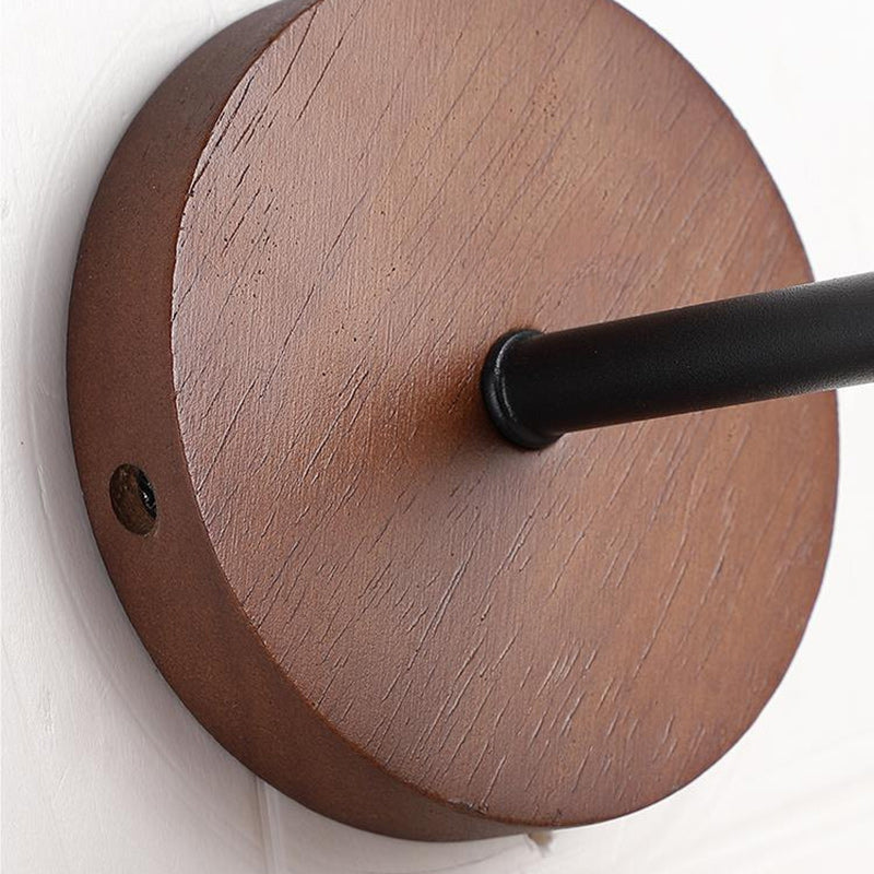 Cone Wood Stone Living Wall Lamp