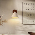 Cone Wood Stone Living Wall Lamp