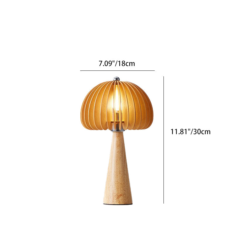 Oval Iron Wood Living Table Lamp