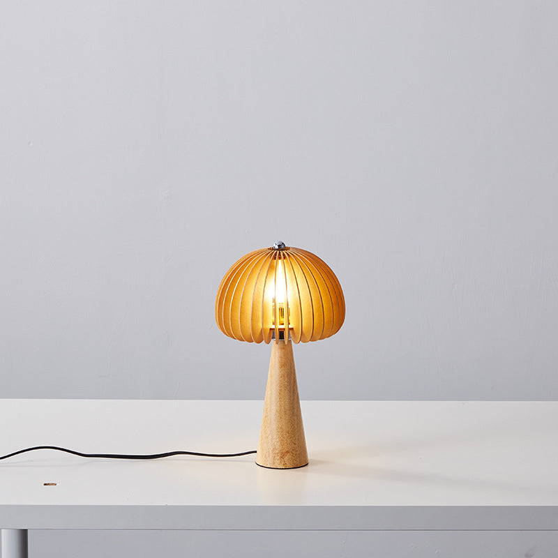 Oval Iron Wood Living Table Lamp