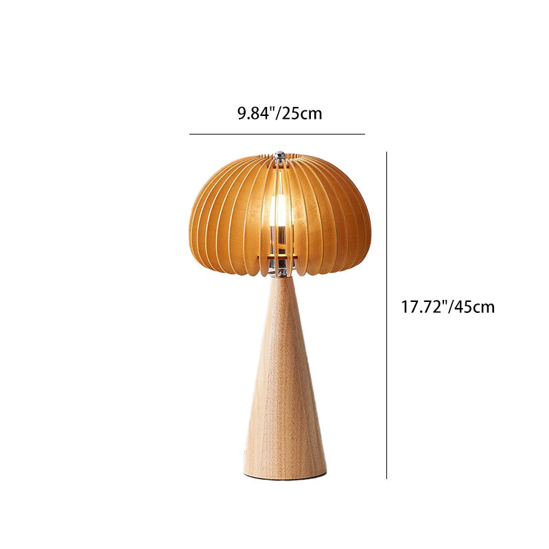 Oval Iron Wood Living Table Lamp