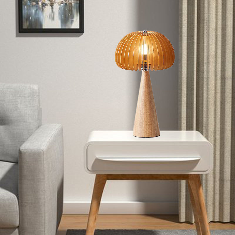 Oval Iron Wood Living Table Lamp