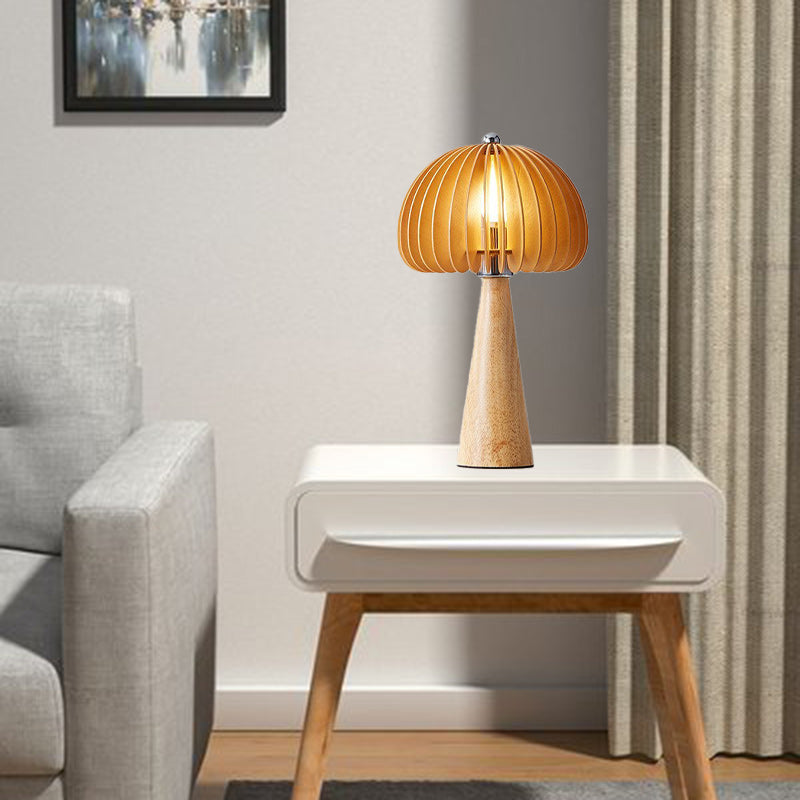 Oval Iron Wood Living Table Lamp