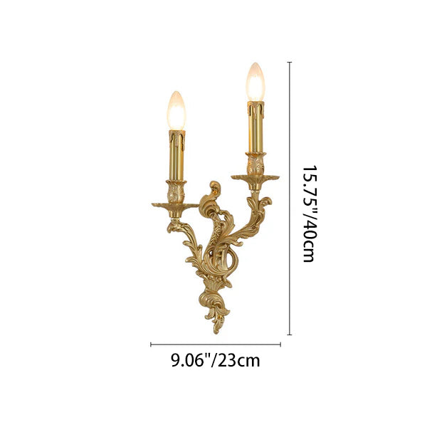 Column Copper Living Room 2-Light Wall Lamp