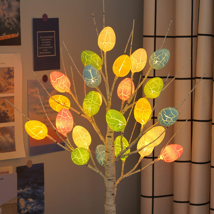 Easter Plastic Birch Eggs Table Lamp