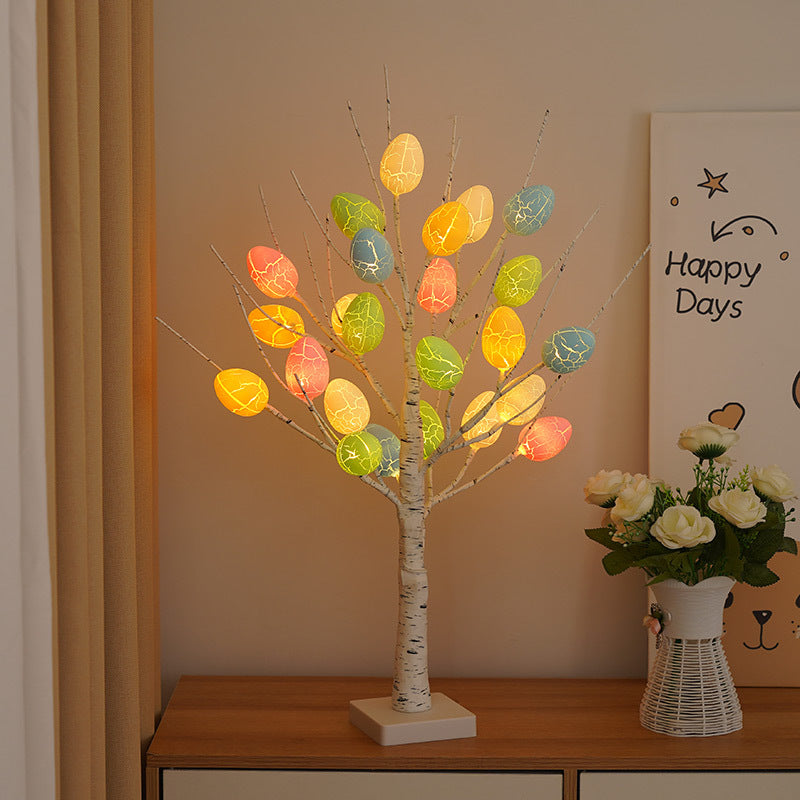 Easter Plastic Birch Eggs Table Lamp