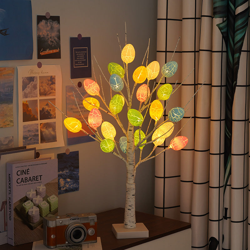 Easter Plastic Birch Eggs Table Lamp