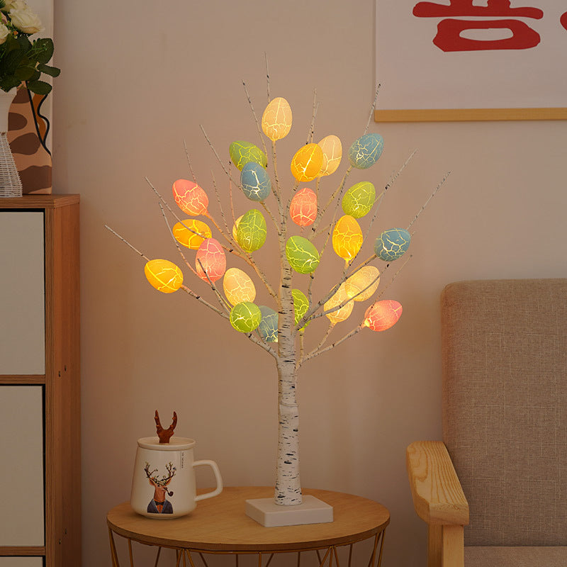 Easter Plastic Birch Eggs Table Lamp