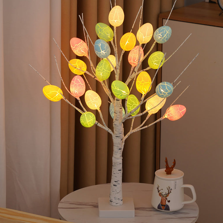 Easter Plastic Birch Eggs Table Lamp