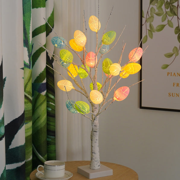 Easter Plastic Birch Eggs Table Lamp