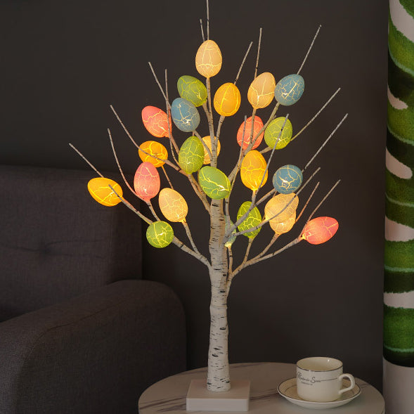 Easter Plastic Birch Eggs Table Lamp