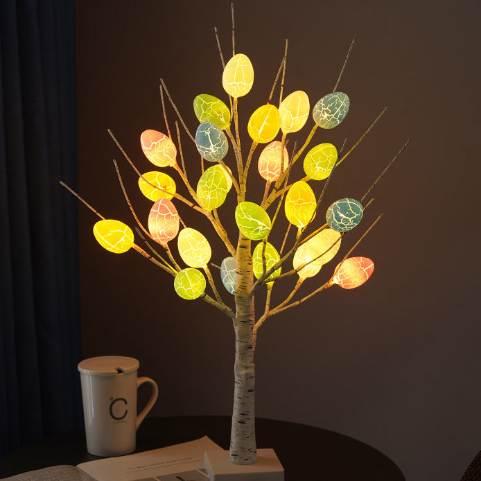 Easter Plastic Birch Eggs Table Lamp
