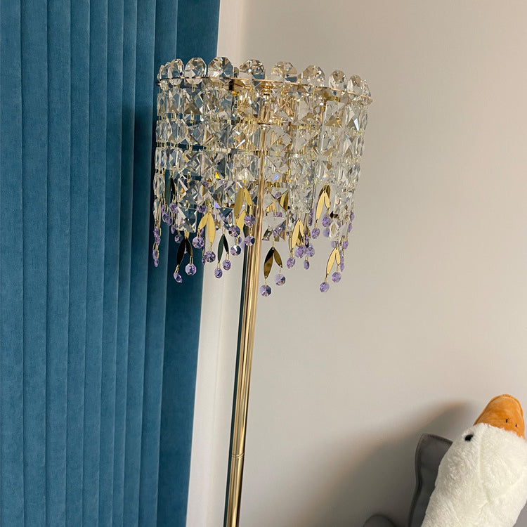 Traditional Luxury Round Crystal Floor Lamp