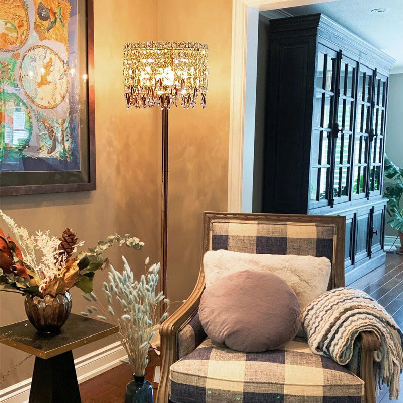 Traditional Luxury Round Crystal Floor Lamp