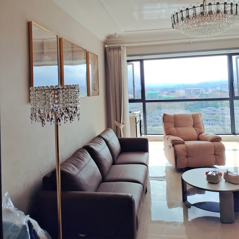 Traditional Luxury Round Crystal Floor Lamp