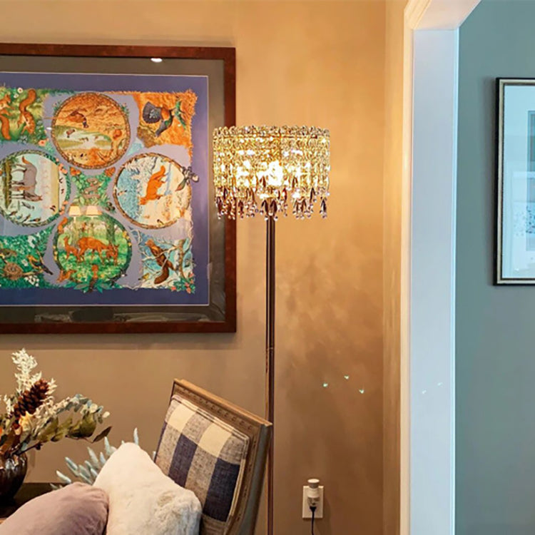 Traditional Luxury Round Crystal Floor Lamp