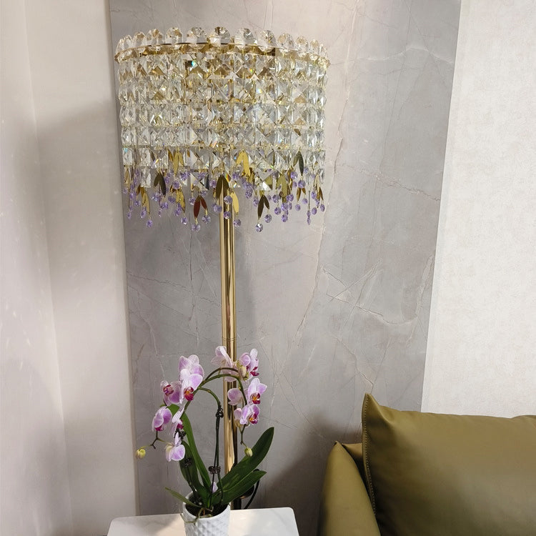 Traditional Luxury Round Crystal Floor Lamp