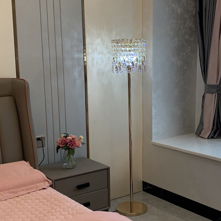 Traditional Luxury Round Crystal Floor Lamp