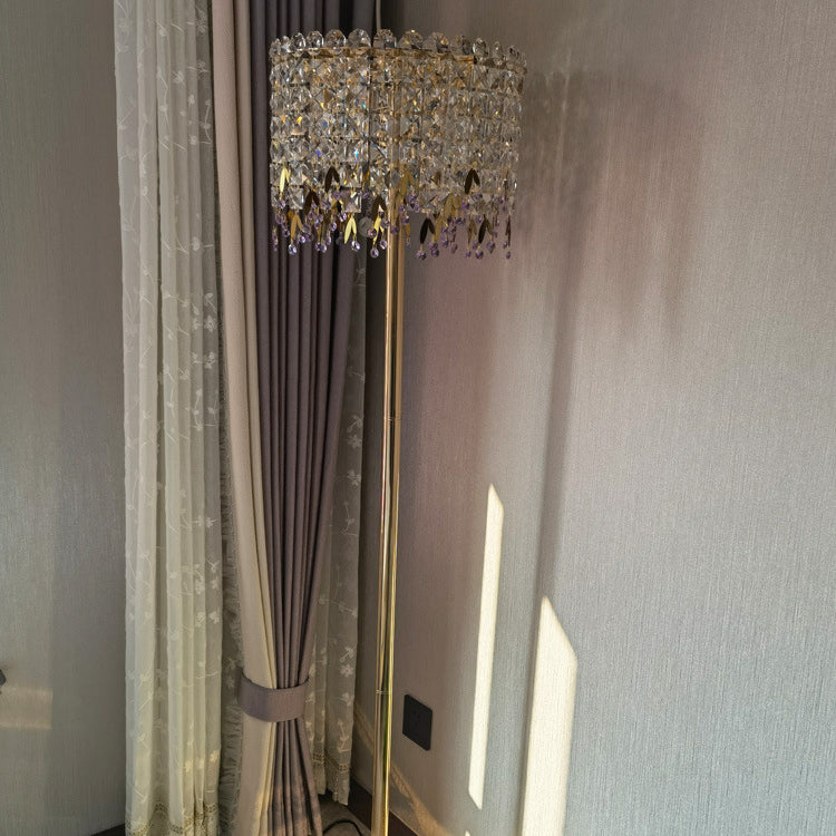 Traditional Luxury Round Crystal Floor Lamp