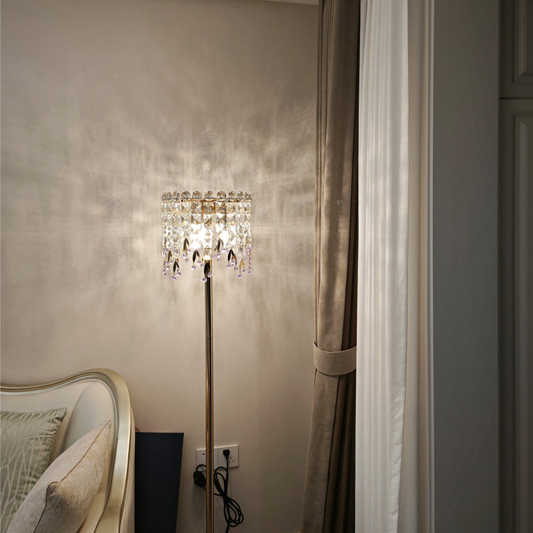 Traditional Luxury Round Crystal Floor Lamp
